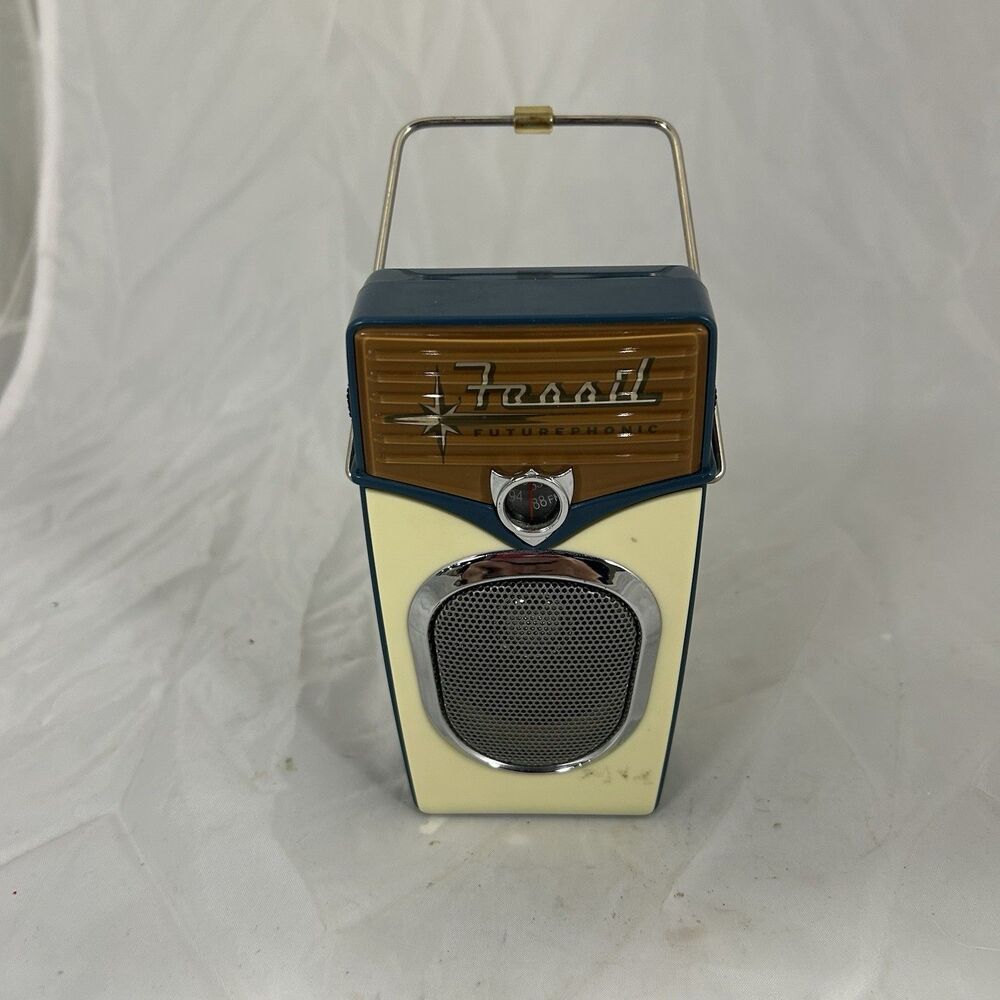 Fossil Futurephonic Retro AM/FM Transistor Radio Blue Vintage Style Tested Works